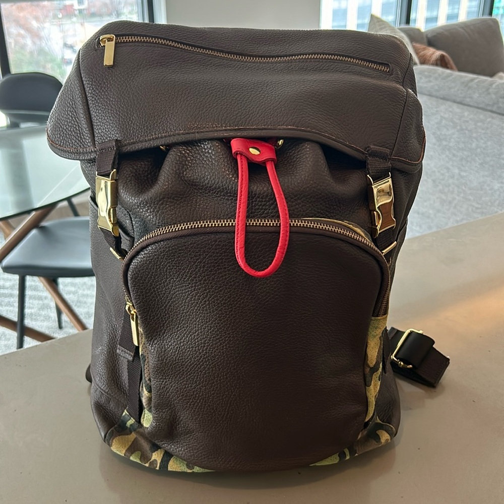Del Toro Brown Leather Backpack